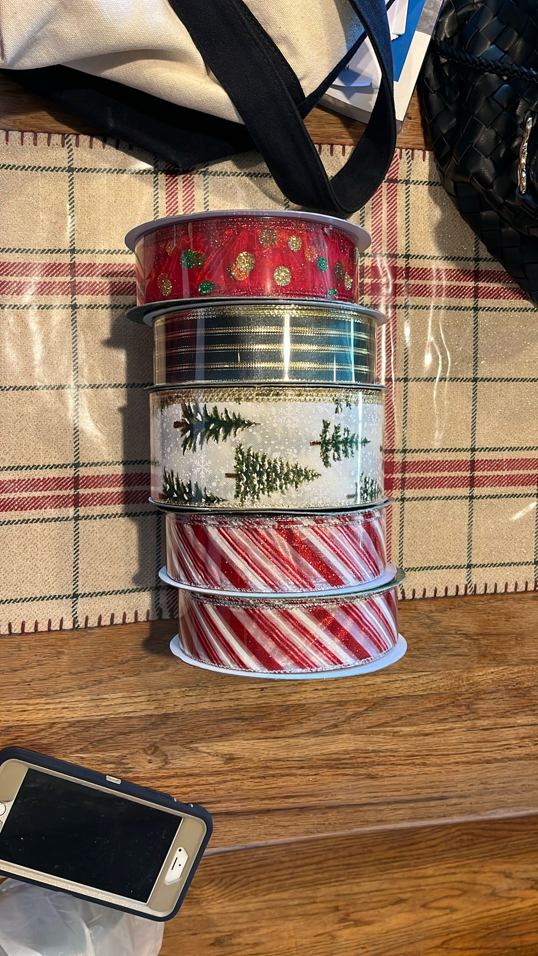 Christmas Wired Edge Ribbon (50 Yards) $8 Each
