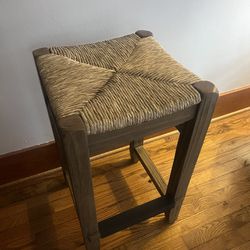Counter-Height Stool with Rush Seeat