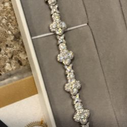 Custom Moissanite 925 Silver Bracelet 