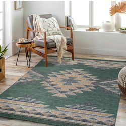 8/10 Brand New Southwestern Design Green Rug 