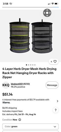 4-Layer Hanging Mesh Herb Drying Rack