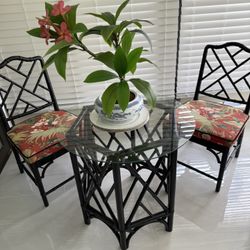 Two Black Dayna Side Chairs By Ballard Design