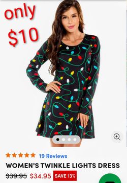 Christmas Tree Lights Dress Quality Design New $10