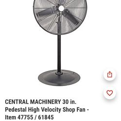 30” Pedestal 3 Speed High Velocity Shop Fan