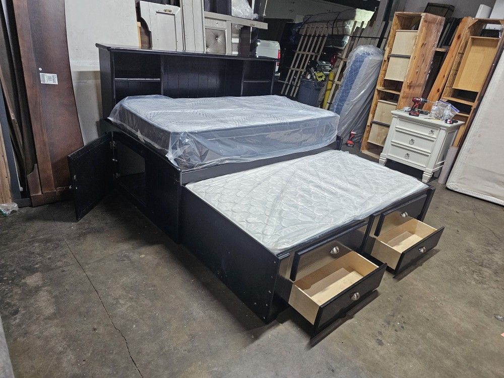 Twin Over Twin Trundle Bed And Mattress