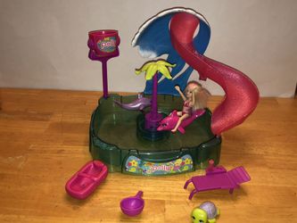 Polly Pocket Shimmer 'n Splash Adventure Playset w Polly Doll, Spinning Dolphin Ride, Slide & More! (2008)