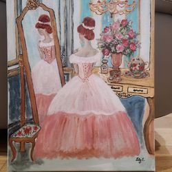 Beautiful Hand Painted with acrylic paint On 16"×20" Canvas- Signed By Artist (unframed