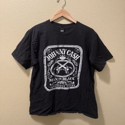 Men’s Large Obey Johnny Cash The Man in Black Short Sleeve Graphic Tee Shirt