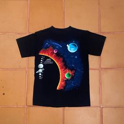 Vintage 1990 Solar System Planet Single Stitch Graphic T Shirt Made In Usa