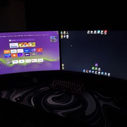  TWO Samsung 27” Curved Gaming Monitors – 240Hz FHD – G-SYNC Compatible