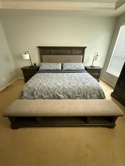 King Bed Frame With Bench