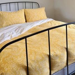 IKEA Yellow & White Akertistel Reversible Full Duvet Set 100% Cotton