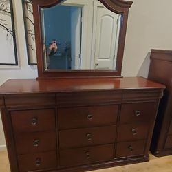 Dark Brown Dresser With Mirror