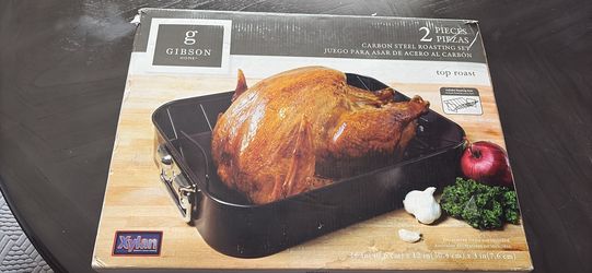 Gibson Home 2pc Carbon Steel Roasting Set – New w/ Rack