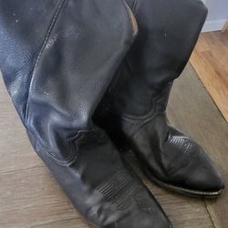 Men's Black Leather Tony Lama Cowboy Boots