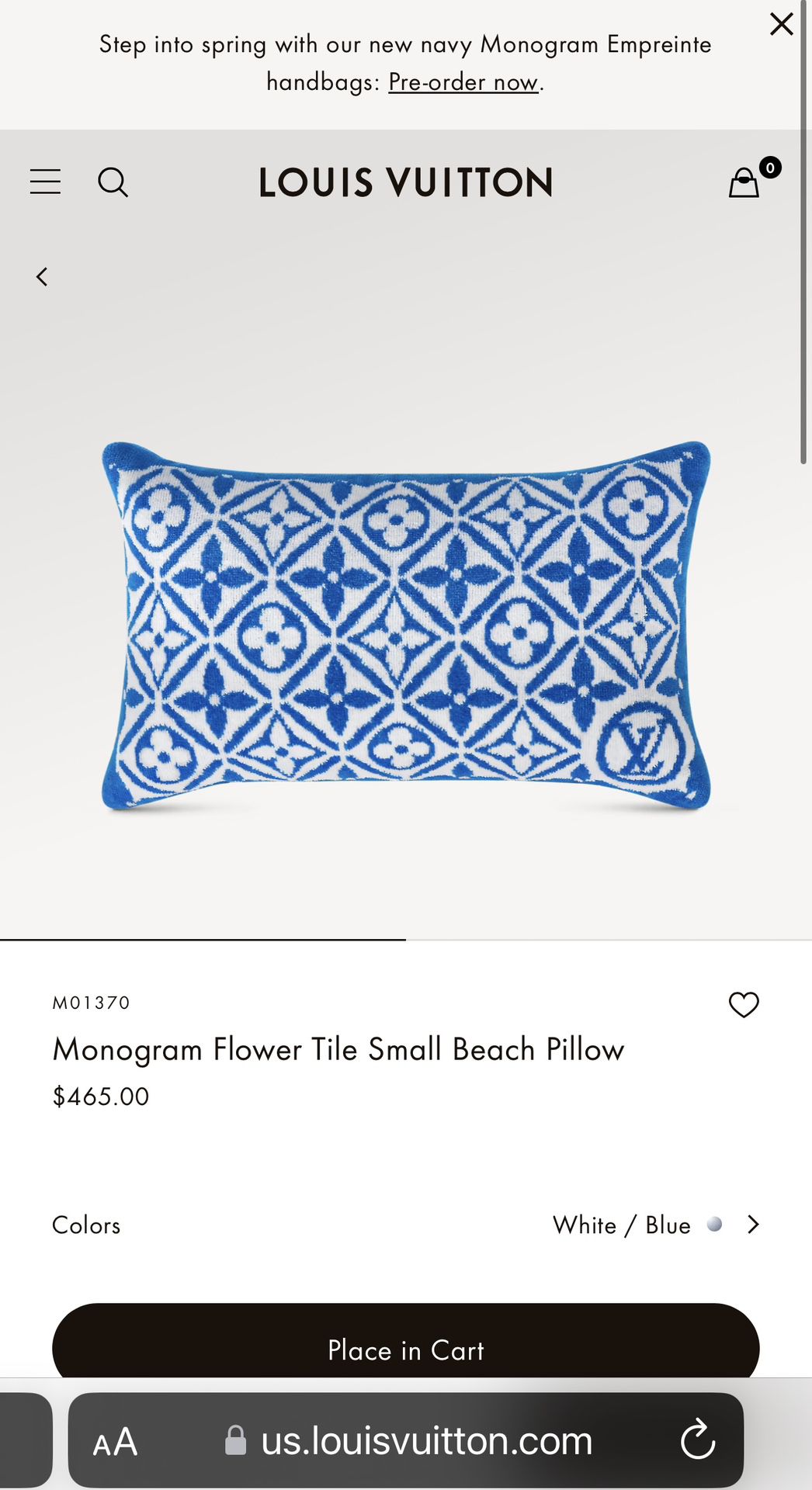 Louis Vuitton LV Monogram Flower Small Pillow
