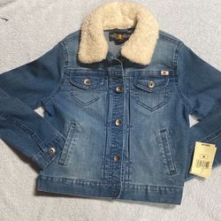 Lucky Brand Girls M Denim Jacket Sherpa Jean