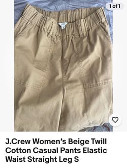 J.Crew Women's Beige Elastic Waist Pants Size S