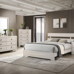 ✅️✅️Platform White ✅️Queen Bedroom Set - Bed, Night, Dresser, Mirror (Tall chest & Mattress not included )✅️✅️✅️