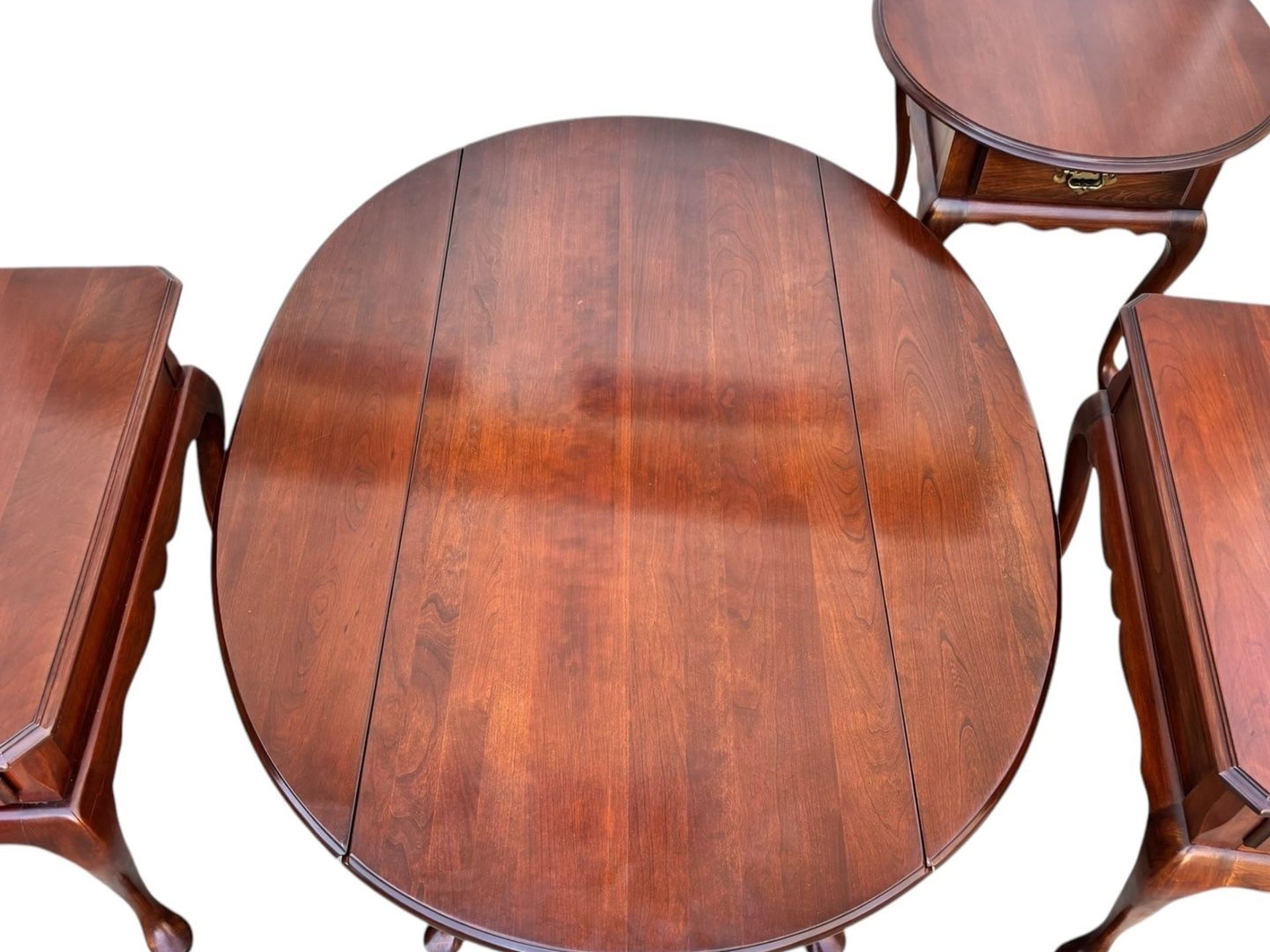 HARDEN FURNITURE SET of Coffee and End Tables Solid Cherry Queen Anne Style