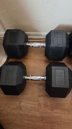 85 lb Rubber Dumbbells ( Pair) Like New
