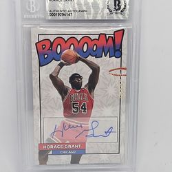 Horace Grant BOOOOM! Autographed Chicago Bulls Beckett Authenticated NBA Card