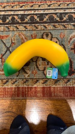 Squeezy Banana Squeeze Toy Stress Reliever Green/Yellow 10in x 3in