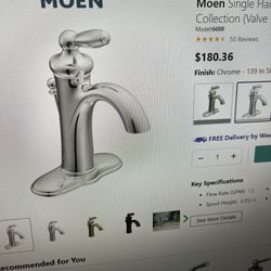 Two Moen Single Handle Single Hole Bathroom Faucet 