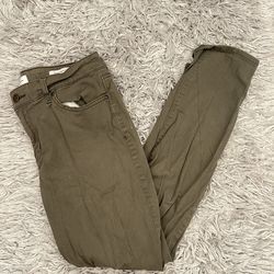 Olive Green Skinny Crop Pants