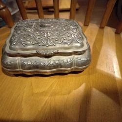Heavy Vintage Brass Jewelry Box