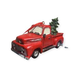 Red Farm Truck Christmas Ornament 