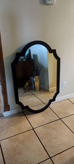 Black framed mirror