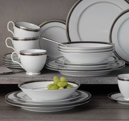 Noritake Austin Platinum 50-Piece Dinnerware Set, Service for 8