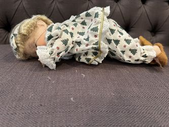 Christmas Sleeping Porcelain Doll