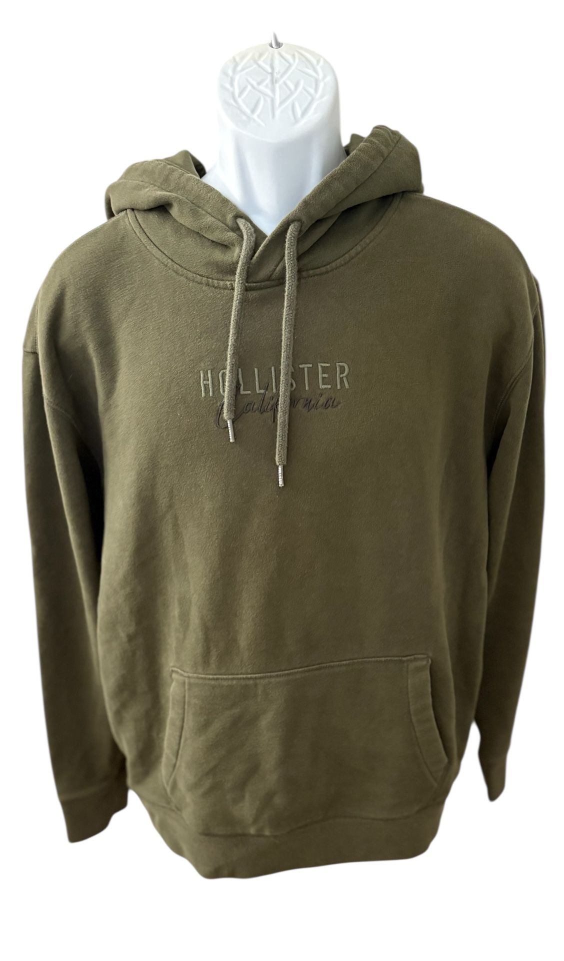 HOLLISTER Olive Green Fleece Pullover Hoodie men’s Size Medium