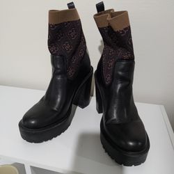 Guess Faux Sock High Platform Boots 