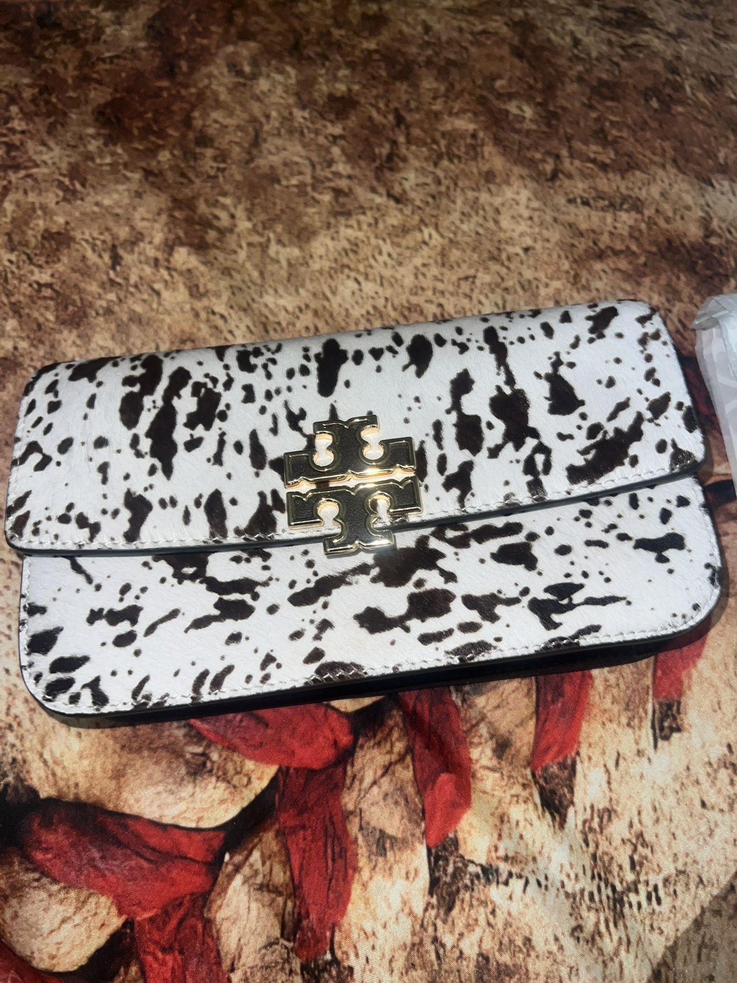 Tory Burch Calf hair Chain Wallet 