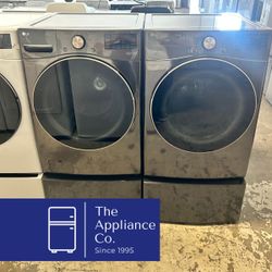 LG Front Load Washer and Gas Dryer Set w/ Pedestals