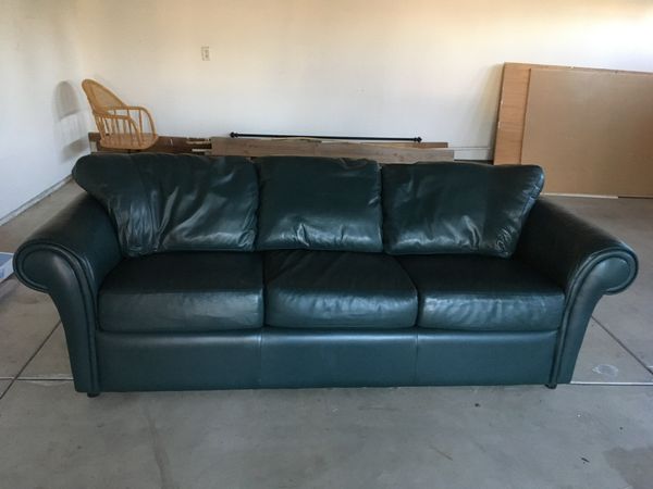 Dark Green Leather Couch Furniture In Fresno Ca Offerup