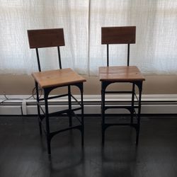 Unique Rustic Bar Stools, Set Of Two
