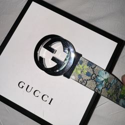 Blue Floral Bloom OG Gucci Belt  SIZE 95/36