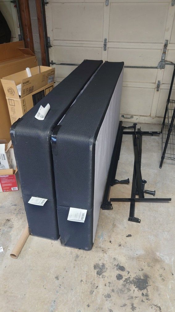 Twin Box Springs (2) and King Mattress Frame