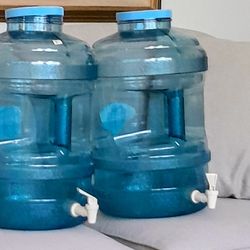 Two 5 Gallon Bluewave Waterbotitles with Spikets