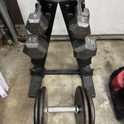 Dumbbells Weights And Rack