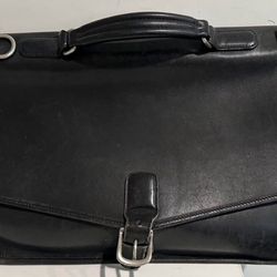Coach Black Leather 5319 Messenger Briefcase/Bag