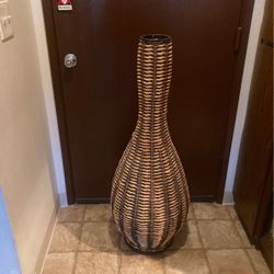 Pier One Decorative Whicker Floral Vase 