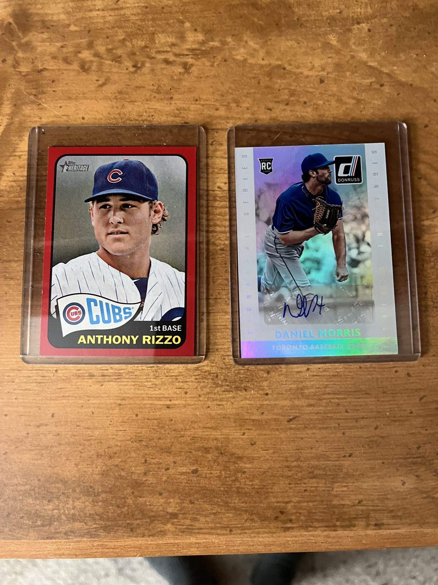 2 Baseball Cards 1 Signed