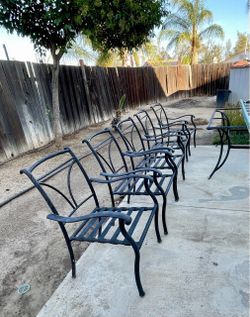 6-Piece Aluminum Patio Dining Chairs & Table Frame (No Glass)