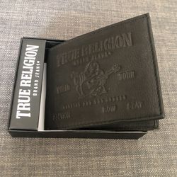 True Religion Black Leather Wallet