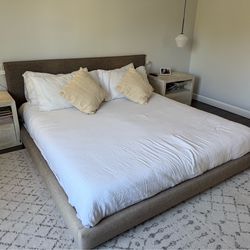 CB2 Upholstered King Bed Frame